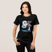 Trendy Ghost T - Shirt - Funny Halloween Graphic T (Vorderseite voll)
