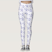 Trendy Ghost White Womens Tennis Pattern Leggings (Vorderseite)