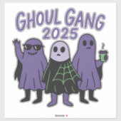Trendy Ghoul Gang Coffee Squad Halloween 2025 Aufkleber (Blatt)