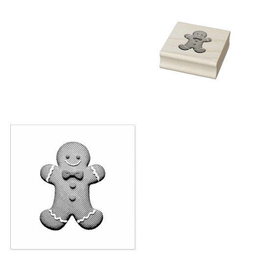 Trendy Gingerbread Man Christmas Gummistempel (Stempel)