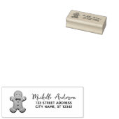 Trendy Gingerbread Man Christmas Rücksendeadresse Gummistempel (Stempel)