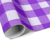 Trendy Gingham Tartan Kariertes Lila Geschenk Geschenkpapier (Rolleneckpunkt)