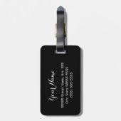 Trendy Giraffe Print Golden Yellow Bow mit Namen Gepäckanhänger (Rückseite vertikal)