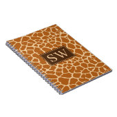 Trendy Giraffe Print mit Chic Monogram Notizblock (Rechte Seite)
