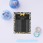 Trendy Giraffe Print Yellow Bow Boutique Price Flyer (Einzeln)