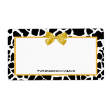 Trendy Giraffe Print Yellow Bow Fashion Boutique