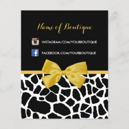 Trendy Giraffe Print Yellow Bow Fashion Boutique Flyer