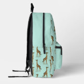 Trendy Giraffe Printminze und Gold Bedruckter Rucksack (Links)