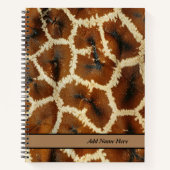 Trendy Giraffe Skin Brown, benutzerdefinierbarer N Notizblock (Vorderseite)
