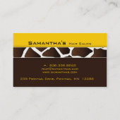 Trendy Giraffengelb des mutigen Visitenkarte (Rückseite)