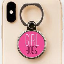 Trendy Girl Boss Typografie White Black on Pink