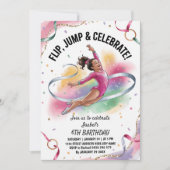 Trendy Girls Gymnast Gymnastics Birthday Party Einladung (Vorderseite)