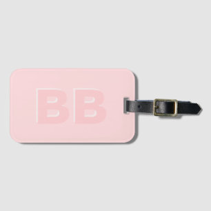Trendy Girly Blush Pink Modern Monogram Initial Gepäckanhänger