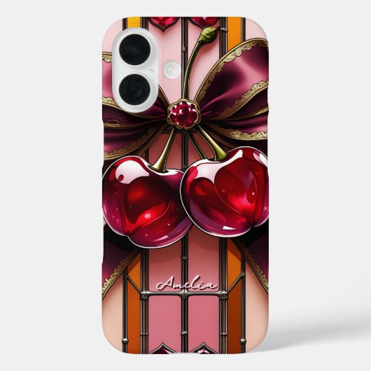 Trendy & Girly Bow gestaltete Glaskerry Case-Mate iPhone Hülle (Rückseite)