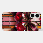 Trendy & Girly Bow gestaltete Glaskerry Case-Mate iPhone Hülle (Rückseite (Horizontal))