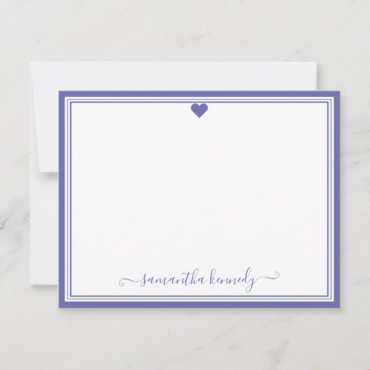Trendy Girly Chic Periwinkle Individuelle Name Mitteilungskarte (Vorderseite)