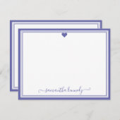 Trendy Girly Chic Periwinkle Individuelle Name Mitteilungskarte (Vorne/Hinten)