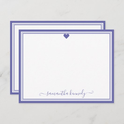 Trendy Girly Chic Periwinkle Individuelle Name Mitteilungskarte (Vorne/Hinten)