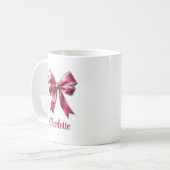 Trendy Girly Coquette Pink Bow Tasse (Vorderseite Links)