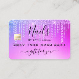 Trendy Girly Diamond Tropfens Lila Geschenkzertifi Visitenkarte
