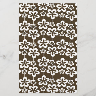 Trendy Girly Floral Pattern Briefpapier