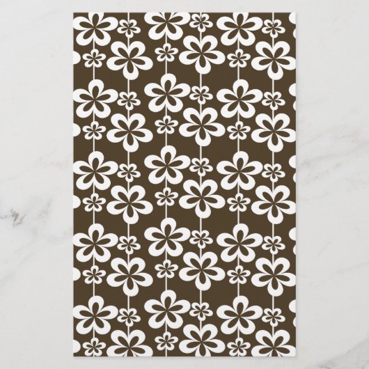 Trendy Girly Floral Pattern Briefpapier (Vorderseite)