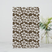 Trendy Girly Floral Pattern Briefpapier (Stehend Vorderseite)