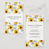 Trendy Girly gelbes Blumen-Muster Visitenkarte (Vorne/Hinten)