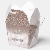 Trendy Girly Glamour Lila Glitzer Marmormonogramm Geschenkschachtel (Geöffnet)