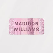 Trendy Girly Glitzer Chic Moderner Personalisierte Etiketten (Design 1)