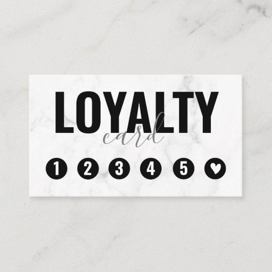 Trendy Girly Marble Business Loyalty Card Treuekarte (Vorderseite)