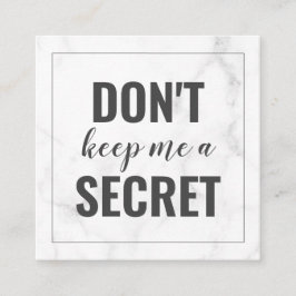 Trendy Girly Marble Business-Referenzkarte Empfehlungskarte