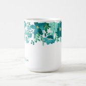 Trendy Girly Mit Monogramm Watercolor Foliage Kaffeetasse (Mittel)