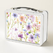 Trendy Girly Multicolor Wilde Frühlingsblumen Metall Brotdose (Rückseite)