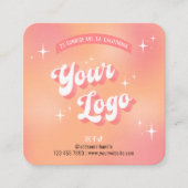 Trendy Girly Peach Groovy Waxing Aftercare Guide Quadratische Visitenkarte (Vorderseite)