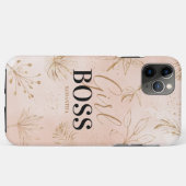 Trendy Girly Pink & Gold Girl Name Case-Mate iPhone Hülle (Rückseite (Horizontal))