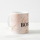 Trendy Girly Pink & Gold Girl Name Kaffeetasse (Vorderseite Links)