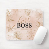 Trendy Girly Pink & Gold Girl Name Mousepad (Mit Mouse)