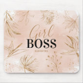Trendy Girly Pink & Gold Girl Name Mousepad (Vorne)