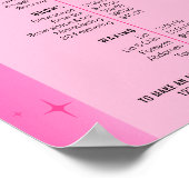 Trendy Girly Pink Groovy Salon Services Preisliste Poster (Ecke)