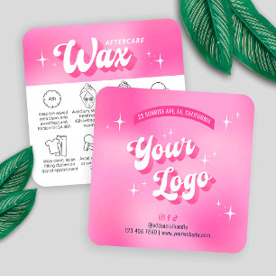 Trendy Girly Pink Groovy Waxing Aftercare Guide Quadratische Visitenkarte