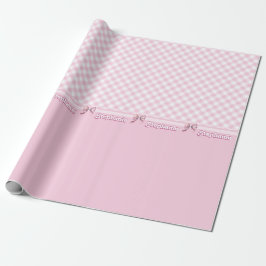 Trendy Girly Pink Kariertes Schachbrettmuster & Bo Geschenkpapier
