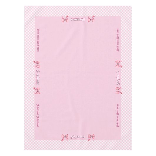 Trendy Girly Pink Kariertes Schachbrettmuster & Bo Tischdecke (Vorderseite)
