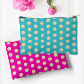 Trendy Girly Pink und Aqua Glittery Polka Dots Zubehörtasche