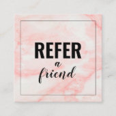 Trendy Girly Pink Weißer Marmor Empfehlungskarte (Vorderseite)