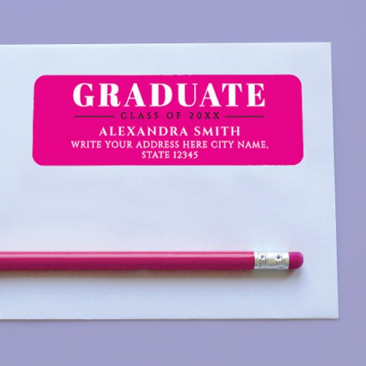 Trendy Girly Pink White Formal School Graduation