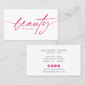 Trendy Girly Ruby Red Beauty Makeup Künstlerskript Visitenkarte (Vorne/Hinten)