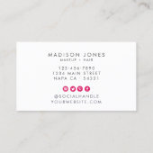 Trendy Girly Ruby Red Beauty Makeup Künstlerskript Visitenkarte (Rückseite)