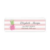 Trendy Girly Watercolor Ananas, Streifen (Vorne)