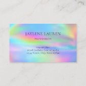 Trendy Glam Crown Imitats Holografischer Regenboge Visitenkarte (Rückseite)
